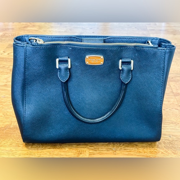 Michael Kors Black Saffiano Leather Satchel Handbag - Picture 2 of 11